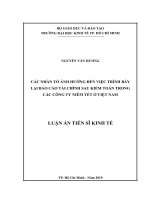 Các nhân tố ảnh hưởng đến việc trình bày lại báo cáo tài chính sau kiểm toán trong các công ty niêm yết ở việt nam 
