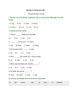 5 đề kiểm tra Tiếng Anh 6 phần 2