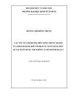 Các yếu tố ảnh hưởng đến lòng trung thành của khách hàng đối với dịch vụ ngân hàng bán lẻ tại ngân hàng TMCP đông á chi nhánh quận 5