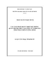 Các giải pháp hoàn thiện hệ thống quản trị tri thức tại công ty TNHH giải pháp phần mềm tường minh 