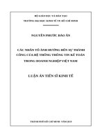 Các nhân tố ảnh hưởng đến sự thành công của hệ thống thông tin kế toán trong doanh nghiệp việt nam 