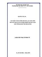 Các nhân tố ảnh hưởng đến việc lựa chọn chính sách kế toán của các doanh nghiệp sản xuất gạch ngói trên địa bàn tỉnh bình dương 