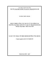 Hoàn Thiện Công Tác Quản Lý Tài Chính Tại Trường Đại Học Kinh Tế Và Quản Trị Kinh Doanh