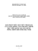 Giải pháp thúc đẩy mức độ tham gia của cộng đồng vào chương trình mục tiêu quốc gia xây dựng nông thôn mới tỉnh trà vinh  tt 