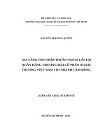 Gia tăng thu nhập thuần ngoài lãi tại ngân hàng thương mại cổ phần ngoại thương việt nam chi nhánh lâm đồng 