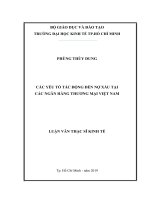 Các yếu tố tác động đến nợ xấu tại các ngân hàng thương mại việt nam 