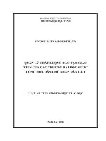 Quản lý chất lượng đào tạo giáo viên của các trường đại học nước cộng hòa dân chủ nhân dân lào