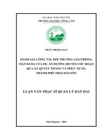 Đánh giá công tác bồi thường giải phóng mặt bằng của dự án đường hồ núi cốc đoạn qua xã quyết thắng và phúc xuân, thành phố thái nguyên 