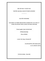 Giải pháp cải thiện định hướng marketing tại công ty TNHH XNK hoàng đăng food giai đoạn 2018   2020 