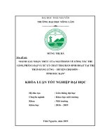 Đánh Giá Nhận Thức Của Người Dân Về Công Tác Thu Gom, Phân Loại Và Xử Lý Chất Thải Rắn Sinh Hoạt