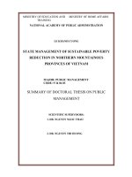 Quản lý nhà nước về giảm nghèo bền vững tại các tỉnh miền núi phía bắc việt nam tt tiếng anh 