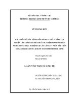 Các nhân tố tác động đến hành vi điều chỉnh lợi nhuận làm giảm chi phí thuế thu nhập doanh nghiệp nghiên cứu thực nghiệm tại các công ty niêm yết trên s 