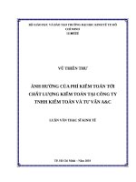 Ảnh hưởng của phí kiểm toán tới chất lượng kiểm toán tại công ty TNHH kiểm toán và tư vấn ac 