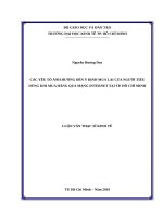 Các yếu tố ảnh hưởng đến ý định mua lại của người tiêu dùng khi mua hàng qua mạng internet tại tp  hồ chí minh 