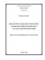 Khảo sát thực trạng việc sử dụng thuốc tại khoa bệnh nhiệt đới – bệnh viện e từ tháng 10 2019 đến tháng 4 2020 