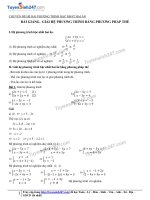 Toán lớp 9: 1  hệ hai phương trình bậc nhất hai ẩn   giải hệ phương trình bằng phương pháp thế 