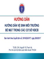 HƯỚNG DẪN VỆ SINH MÔI TRƯỜNG BỀ MẶT TRONG CÁC CƠ SỞ KBCB