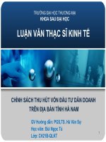 slide thuyết trình thạc sĩ thương mại đề tài chính sách thu hút vốn đầu tư dân doanh trên địa bàn tỉnh hà nam 