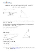 Toán lớp 7: Bài giảng quan hệ giữa 3 cạnh của 1 tam giác, bất đẳng thức tam giác