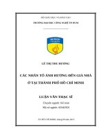 Các nhân tố ảnh hưởng đến giá nhà ở tại thành phố hồ chí minh​ 