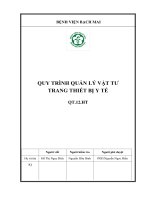 BỆNH VIỆN BẠCH MAI QUY TRÌNH QUẢN LÝ VẬT TƯ TRANG THIẾT BỊ Y TẾ