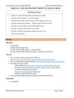 Khoa Công nghệ thông tin Bộ môn Kỹ thuật phần mềm Page 1 of 21 MODULE 1: MÔI TRƯỜNG PHÁT TRIỂN ỨNG DỤNG DI ĐỘNG