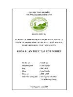 Nghiên cứu kinh nghiệm sử dụng tài nguyên cây thuốc của cộng đồng dân tộc dao tại xã kim sơn, huyện định hoá, tỉnh thái nguyên (khóa luận tốt nghiệp)