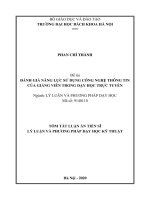 Đánh giá năng lực sử dụng công nghệ thông tin của giảng viên trong dạy học trực tuyến tt 