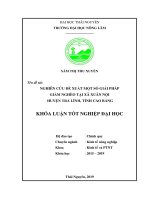 Nghiên Cứu Đề Xuất Một Số Giải Pháp Giảm Nghèo Tại Xã Xuân Nội Huyện Trà Lĩnh, Tỉnh Cao Bằng