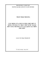 Tác động của chất lượng thể chế và dòng vốn đầu tư trực tiếp nước ngoài đến tăng trưởng của các quốc gia trên thế giới 