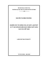 Nghiên cứu tác động của lãi suất, lạm phát và tỷ giá hối đoái đến hoạt động xuất khẩu gạo của việt nam 
