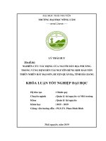 Nghiên Cứu Tác Động Của Người Dân Địa Phương Trong Vùng Đệm Đến Tài Nguyên Rừng Khu Bảo Tồn