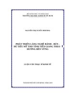 Phát triển làng nghề bánh   bún   hủ tiếu mỹ tho tỉnh tiền giang theo hướng bền vững 