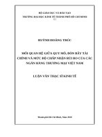 Mối quan hệ giữa quy mô, đòn bẩy tài chính và mức độ chấp nhận rủi ro của các ngân hàng thương mại việt nam 