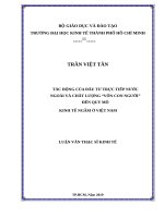 Tác động của đầu tư trực tiếp nước ngoài và chất lượng vốn con người đến quy mô kinh tế ngầm ở việt nam 