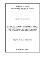 Tác động của nhận thức về sự hỗ trợ từ tổ chức, mối quan hệ lãnh đạo – nhân viên đến sự gắn kết công việc và kết quả công việc của nhân viên HCM 