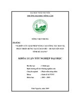 Nghiên Cứu Giải Pháp Nâng Cao Công Tác Bảo Vệ, Phát Triển Rừng Tại Xã Bản Díu - Huyện Xín Mần