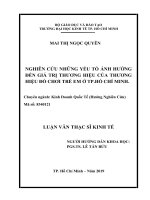 Nghiên cứu những yếu tố ảnh hưởng đến giá trị thương hiệu của thương hiệu đồ chơi trẻ em ở TP  hồ chí minh 