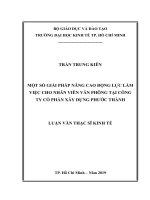 Một số giải pháp nâng cao động lực làm việc của nhân viên văn phòng tại công ty cổ phần xây dựng phước thành 