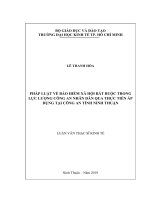 Pháp luật về bảo hiểm xã hội bắt buộc trong lực lượng công an nhân dân qua thực tiễn áp dụng tại công an tỉnh ninh thuận 