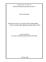 Đánh giá năng lực sử dụng công nghệ thông tin của giảng viên trong dạy học trực tuyến 