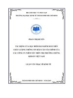 Tác động của đặc điểm ban kiểm soát đến chất lượng thông tin báo cáo tài chính của các công ty niêm yết trên thị trường chứng khoán việt nam 