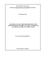 Tác động của quy mô chính phủ đến tăng trưởng kinh tế nghiên cứu thực nghiệm tại các quốc gia khu vực đông nam á 