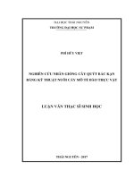 Nghiên Cứu Nhân Giống Cây Quýt Bắc Kạn Bằng Kỹ Thuật Nuôi Cấy Mô Tế Bào Thực Vật