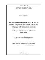 Thực hiện pháp luật về dân chủ cơ sở trong cơ quan hành chính nhà nước từ thực tiễn tỉnhThái Nguyên
