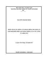 Phân tích tác động của hoạt động mua bán và sáp nhập đến hiệu quả hoạt động của các công ty niêm yết 