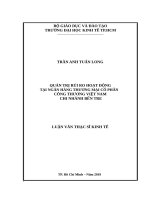 Quản trị rủi ro hoạt động tại ngân hàng thương mại cổ phần công thương việt nam   chi nhánh bến tre 