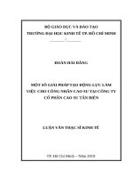Một số giải pháp tạo động lực làm việc cho công nhân cao su tại công ty cổ phần cao su tân biên 