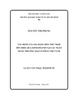 Tác động của đa dạng hóa thu nhập đến hiệu quả kinh doanh tại các ngân hàng thương mại cổ phần việt nam 