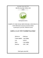 Nghiên Cứu Một Số Đặc Điểm Sinh Học, Sinh Thái Của Loài Thảo Quả (Amomum Aromaticum Roxb) Tại Huyện Vị Xuyên, Tỉnh Hà Giang​